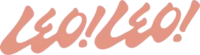 Cursive text spelling Leo Leo in peach color