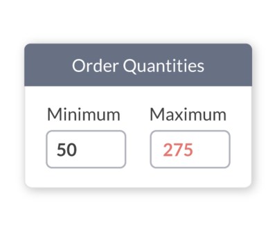 Set Min and Max Order Quantities
